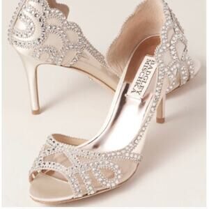 BHLDN Badgley Mischka Marla Peep-Toe Heels Size 7